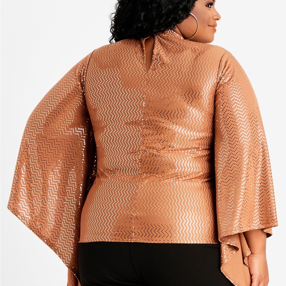 New Ashley Stewart Sequin CutOut Mock Neck Poncho Size 14/16 Plus, $5.00 - Picture 2 of 2